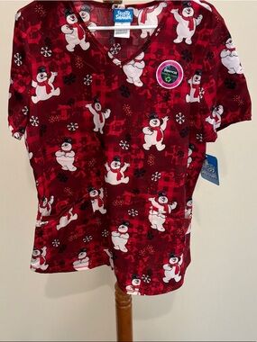 Frosty theSnowman women scrub top size M